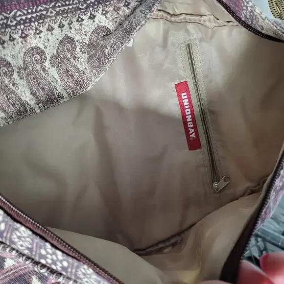 Unionbay Sling Crossbody Purple& Brown With Cross Rope Strap 2326-1272 - Picture 4 of 10